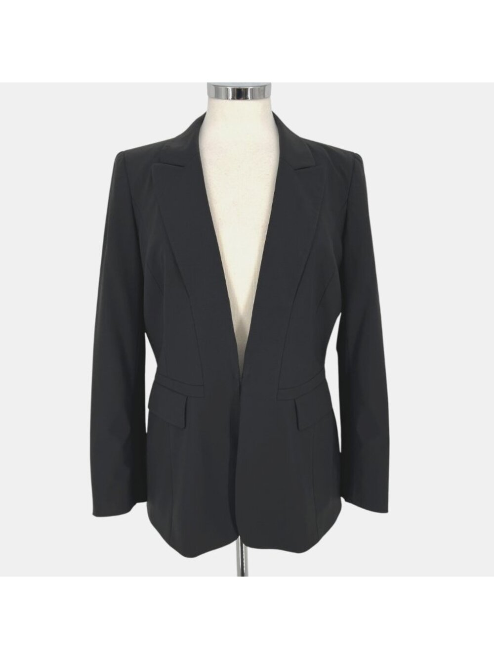 Lafayette 148 New York Wool Tailored Blazer Black Size 8 Minimalist Quiet Luxury